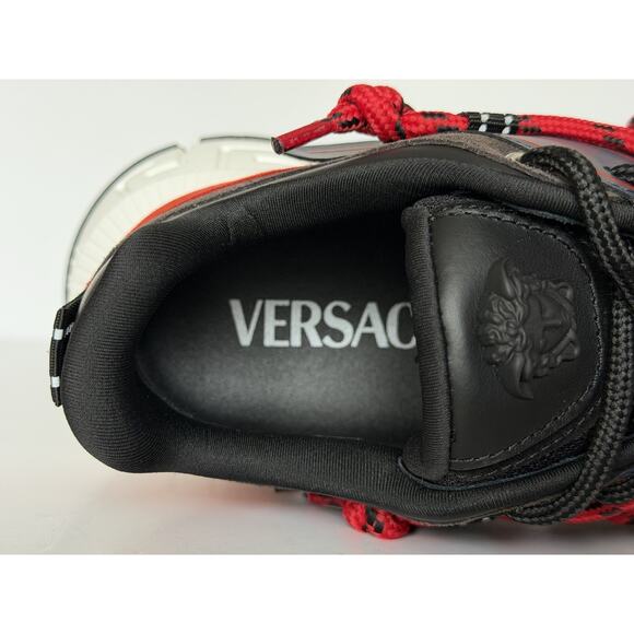 Versace Men\'s Greca Sneakers Red/Gray 7 US (40 Euro) IT 1021490 NIB main image 3